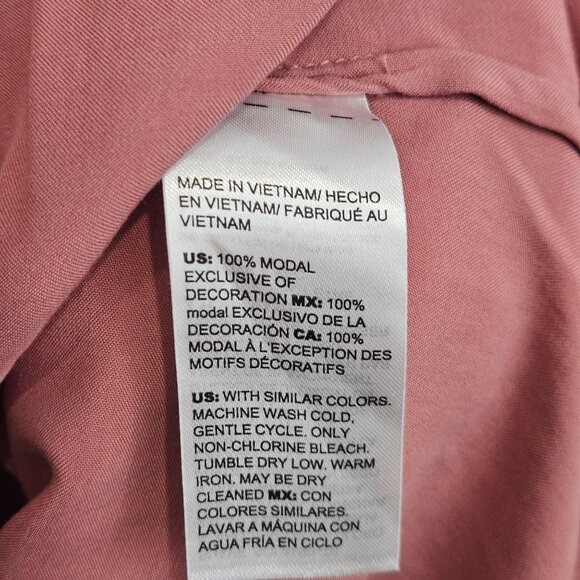 Chicos Womens Top Modal Long Sleeve Ruffle Blouse Size 2 Rose Pink Long Sleeve - Picture 3 of 13